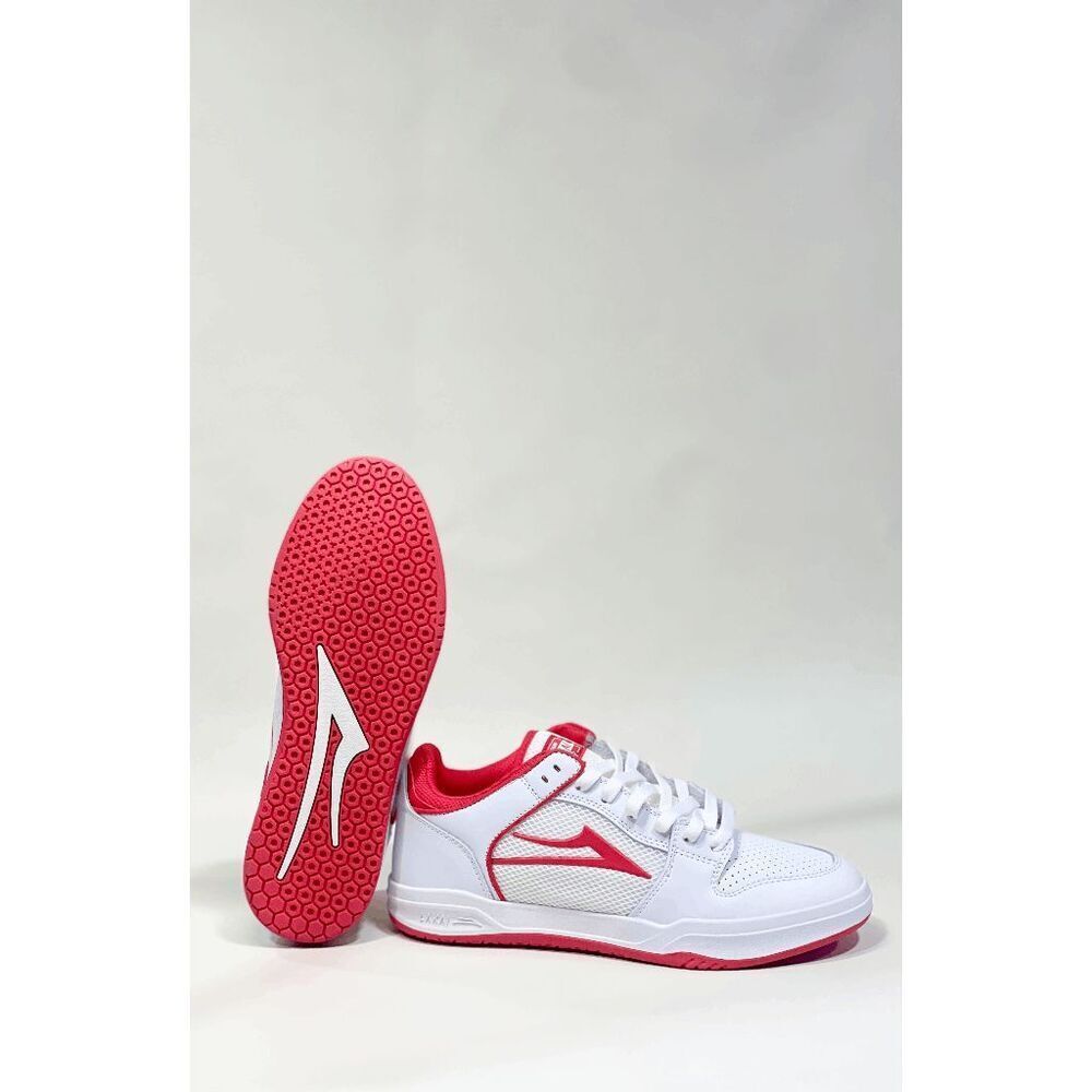 Lakai Men's Telford Low Shoes - White/Red Suede 9 - Picture 3 of 10
